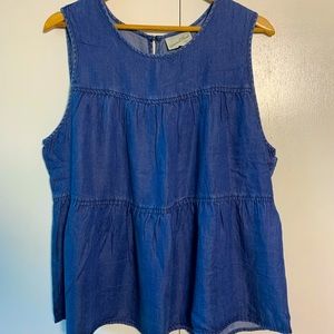 Universal Thread Tiered Chambray Blouse
